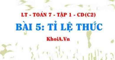 Khái niệm Tỉ lệ thức là gì, tính chất của tỉ lệ thức, ví dụ? Toán 7 bài 5 c2cd1